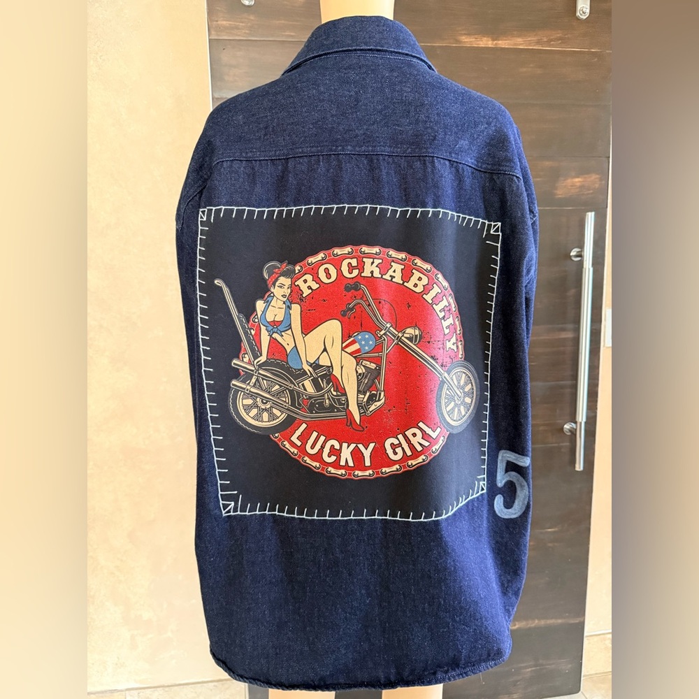 Upcycled H&M Rockabilly Denim Shacket Size XL